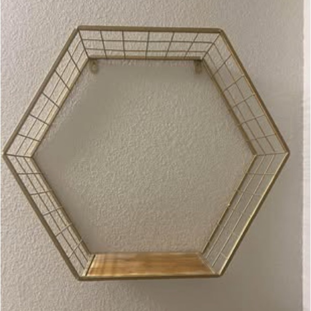 Hexagon gold shelf